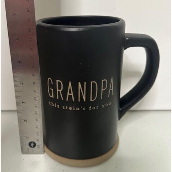 DEMDACO Grandpa Beer Stein Mug Black Tan Base “This Stein’s For You” - Picture 2 of 5